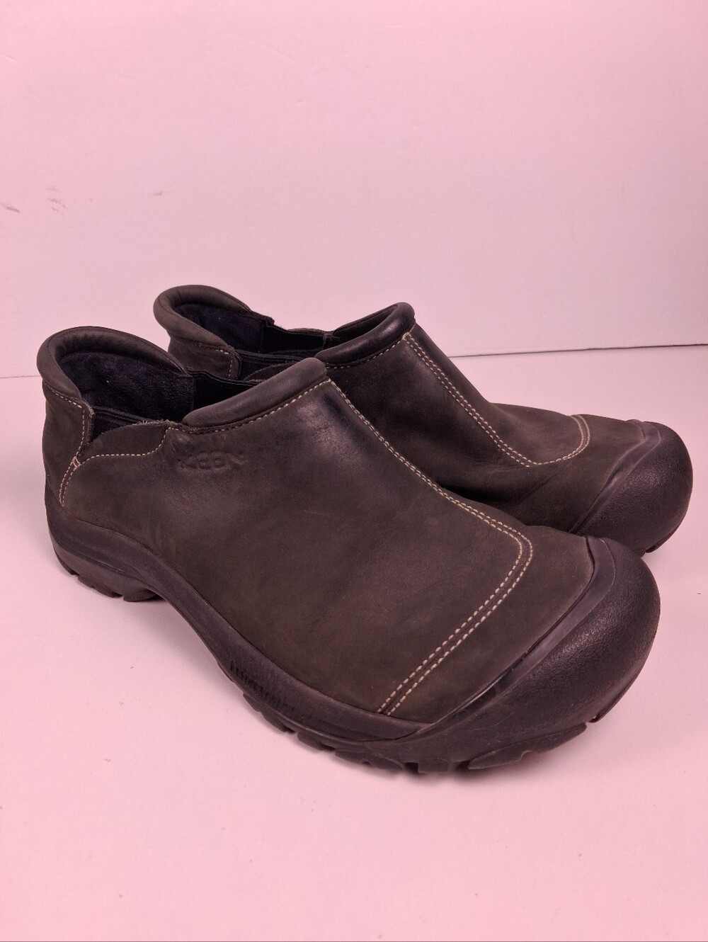 KEEN Ashland Shoes Clogs Mens 11 Black Leather Casual Slip On Comfort Gorpcore